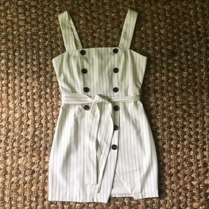 90s inspired double breasted mini dress